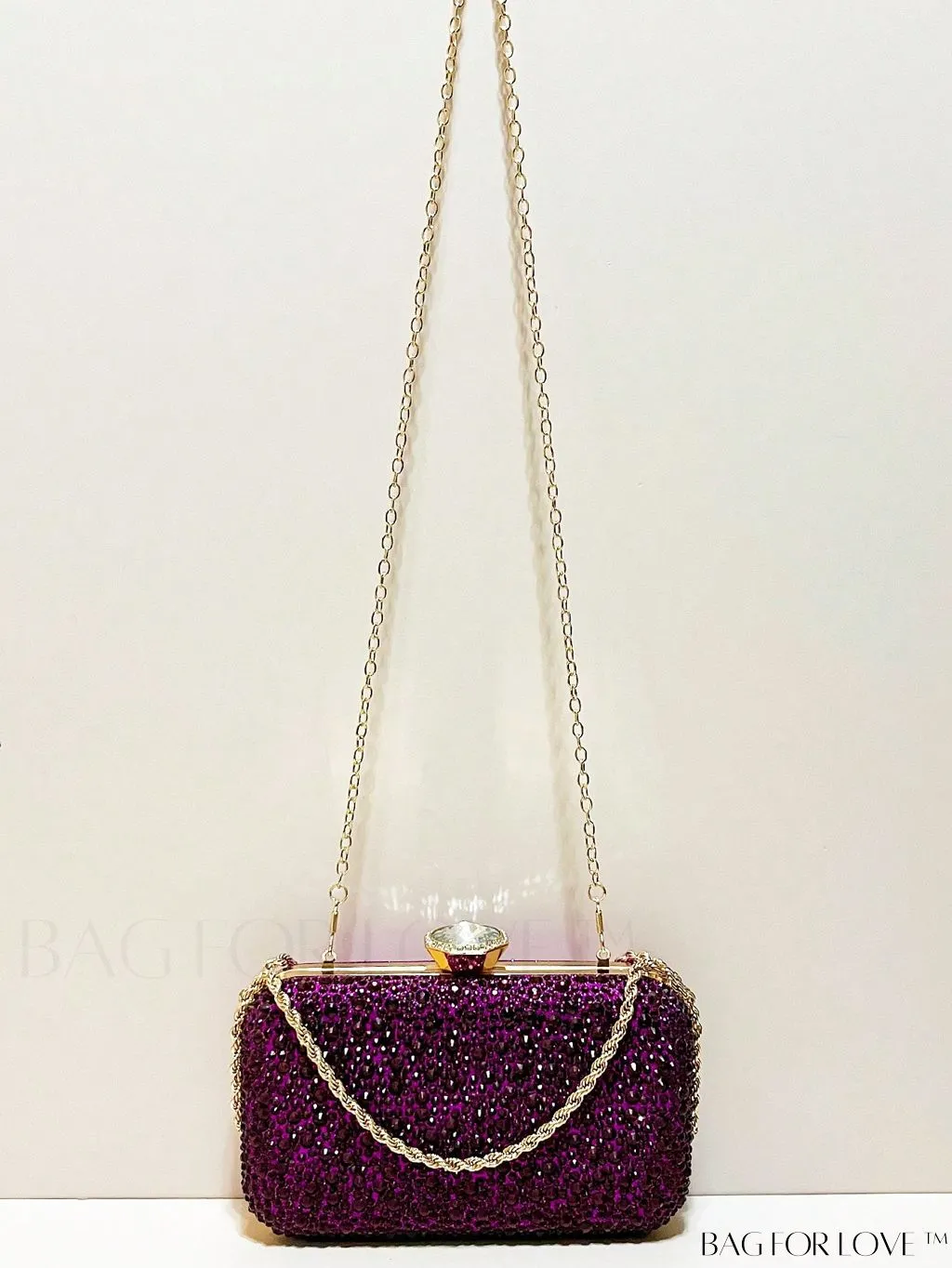 BagForLove - Stunning Rhinestone Chain Mini Box Bag for Glamorous Party Look