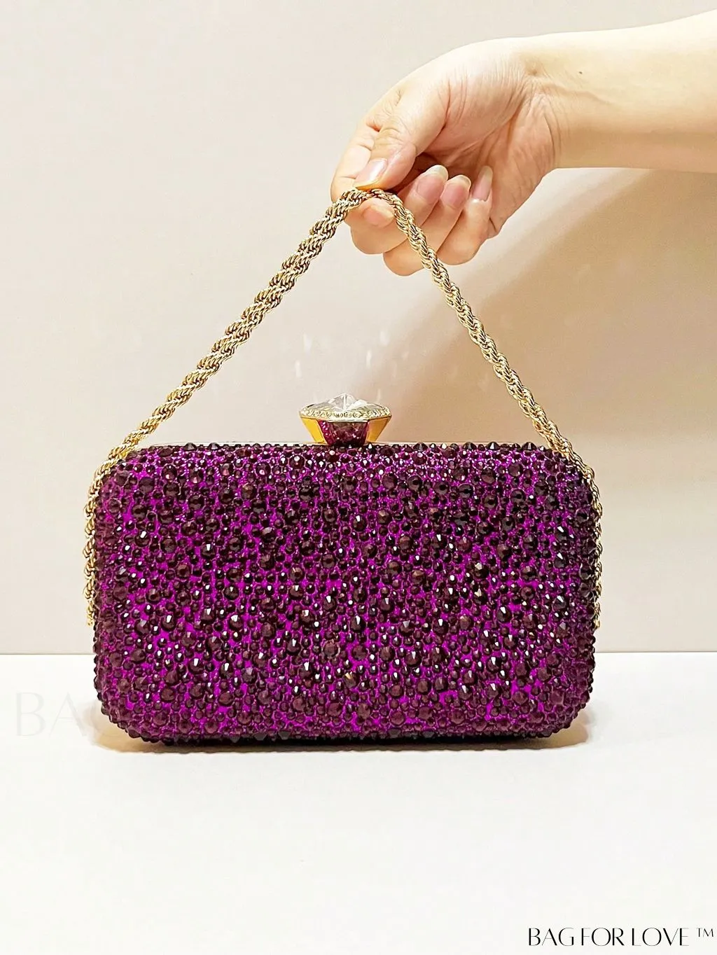 BagForLove - Stunning Rhinestone Chain Mini Box Bag for Glamorous Party Look