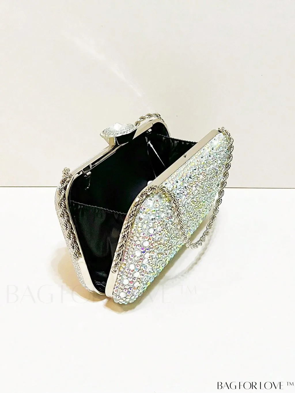 BagForLove - Stunning Rhinestone Chain Mini Box Bag for Glamorous Party Look