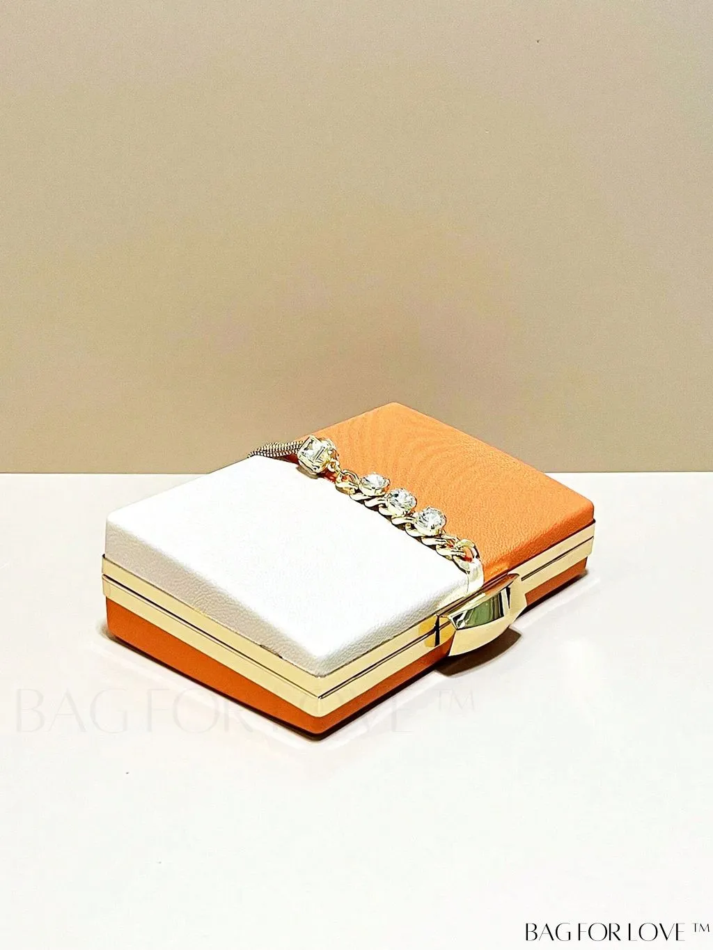 BagForLove - Stylish Mini Box Bag with Two-Tone Design, Rhinestone & Tassel Accent â High-Quality PU