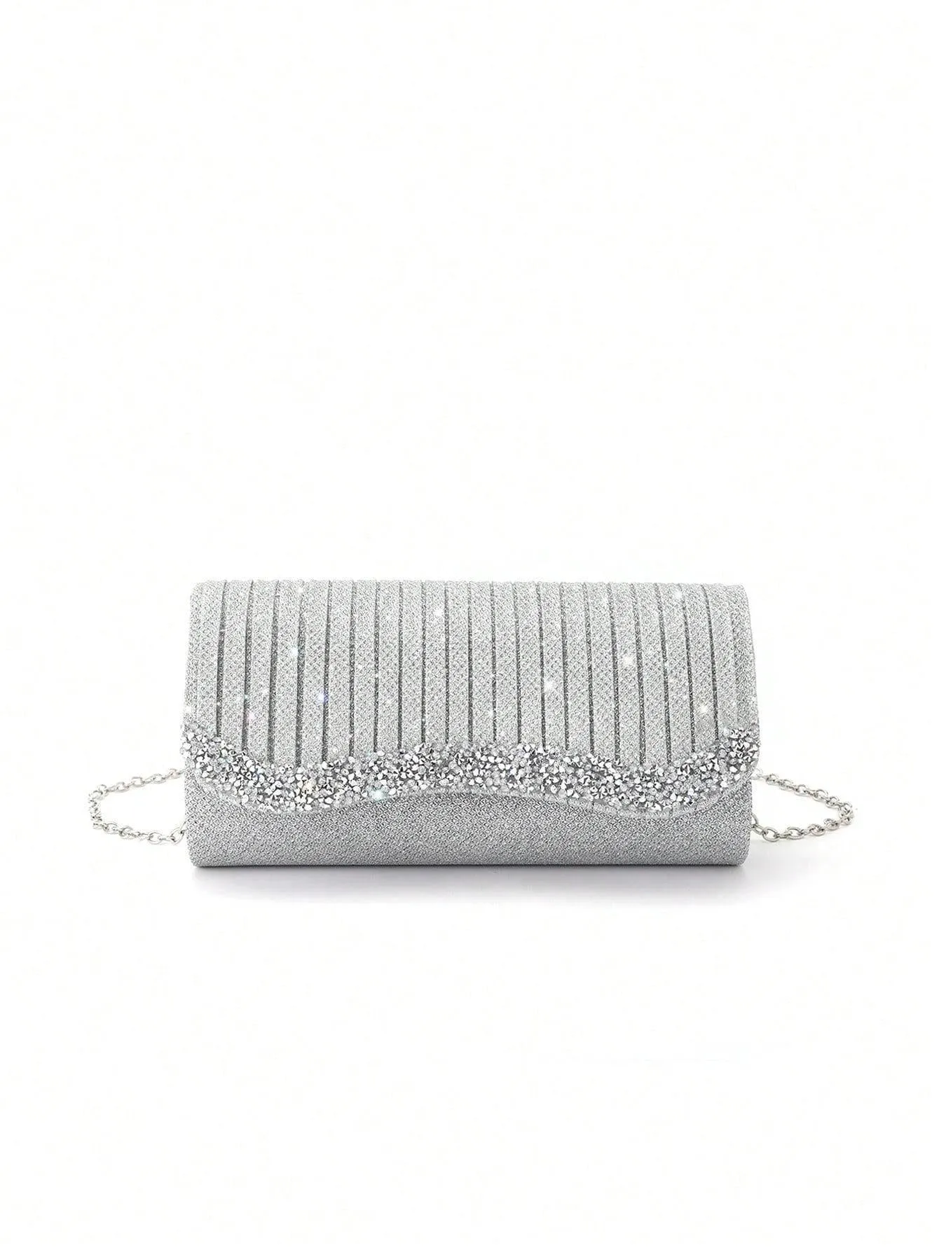 BagForLove - Tiny Sparkling Pleated Clutch Perfect for Weddings and Parties