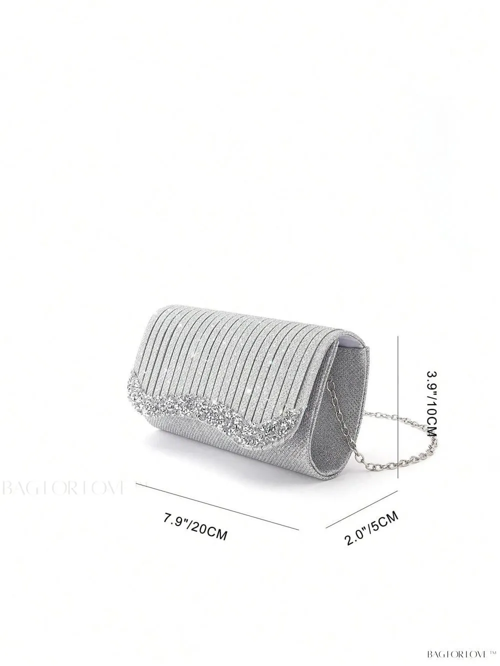 BagForLove - Tiny Sparkling Pleated Clutch Perfect for Weddings and Parties