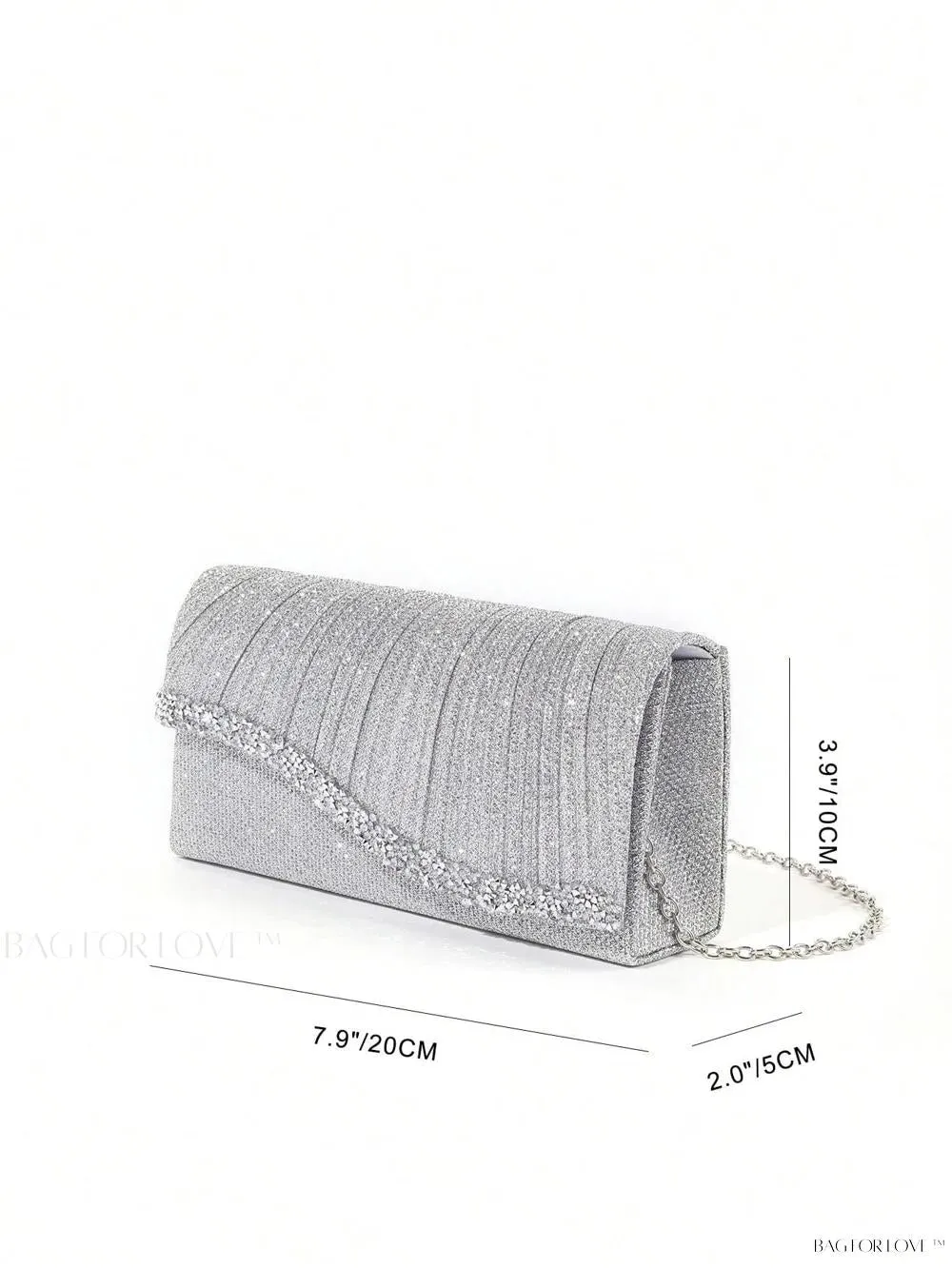BagForLove - Tiny Sparkling Pleated Clutch Perfect for Weddings and Parties