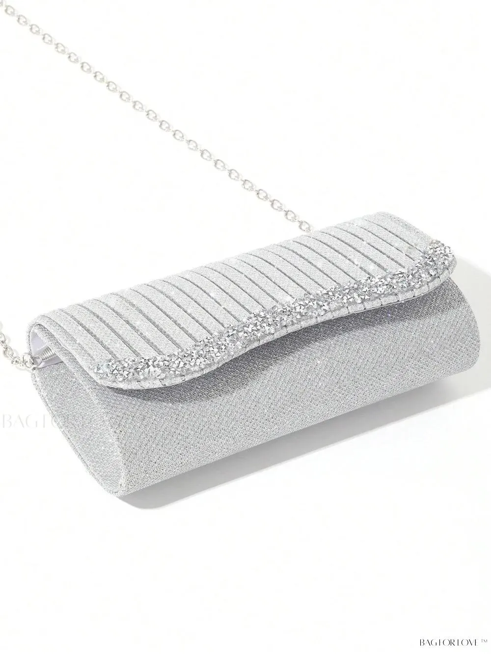 BagForLove - Tiny Sparkling Pleated Clutch Perfect for Weddings and Parties