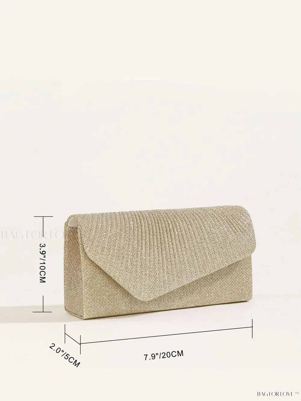 BagForLove - Tiny Sparkling Pleated Clutch Perfect for Weddings and Parties