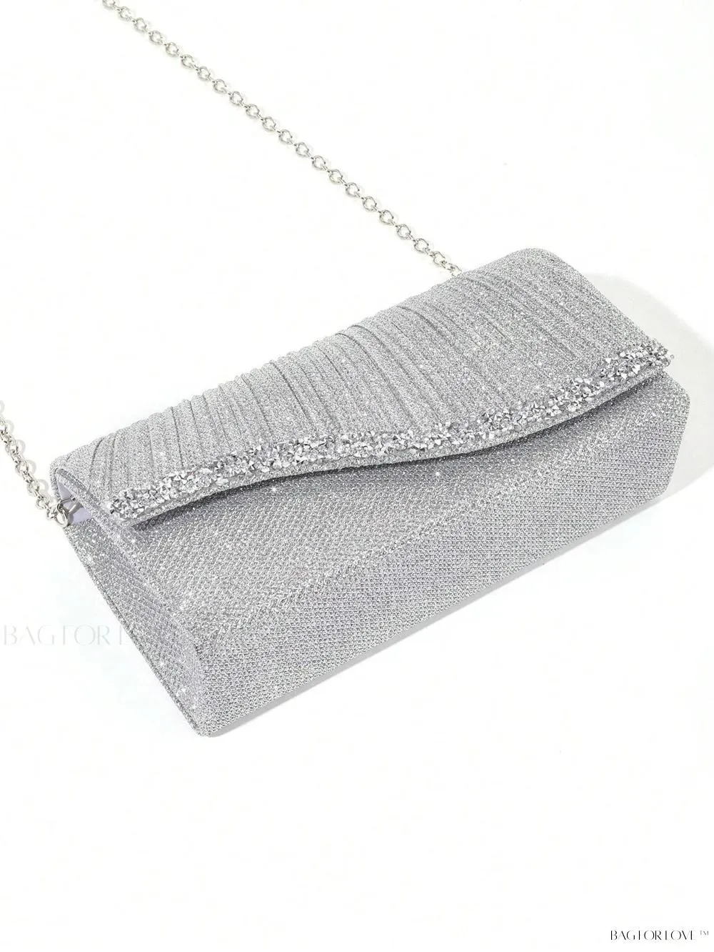 BagForLove - Tiny Sparkling Pleated Clutch Perfect for Weddings and Parties