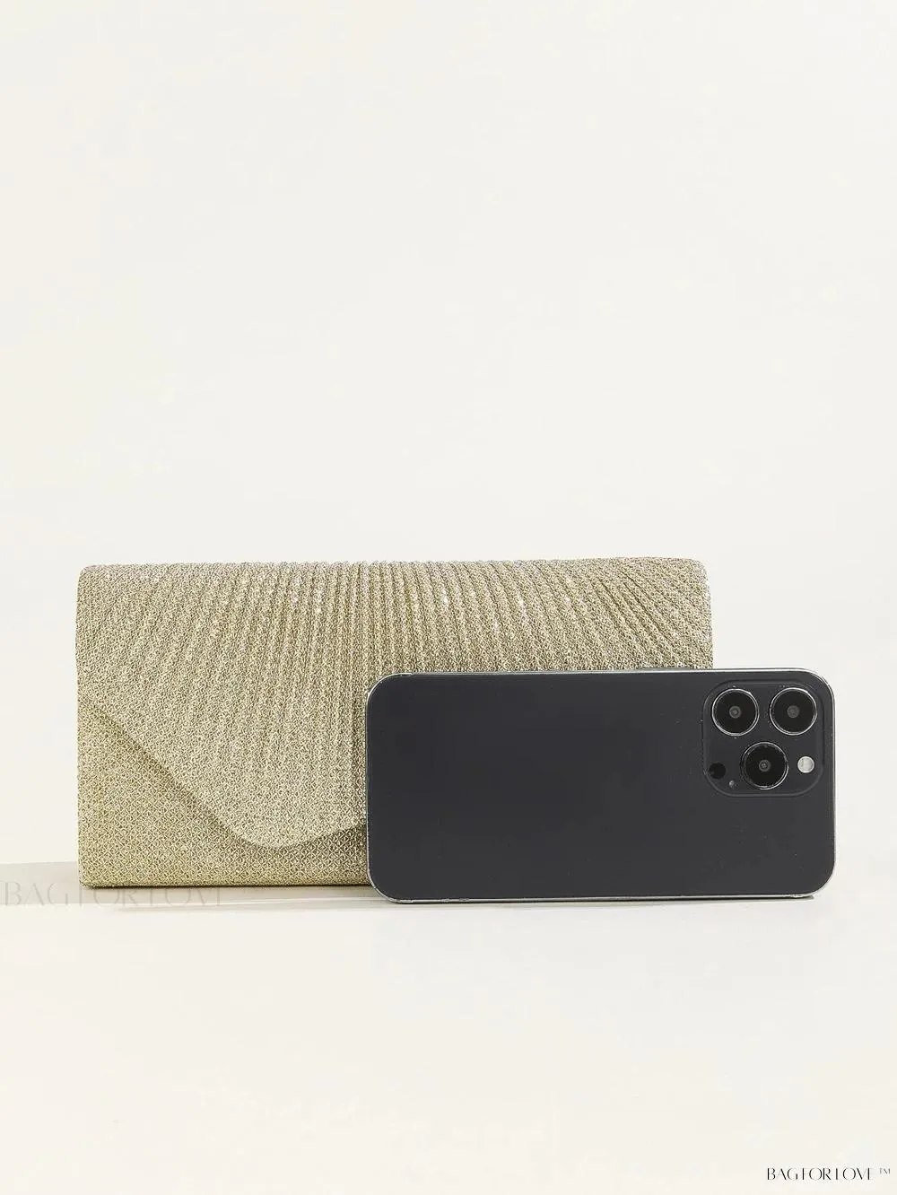 BagForLove - Tiny Sparkling Pleated Clutch Perfect for Weddings and Parties