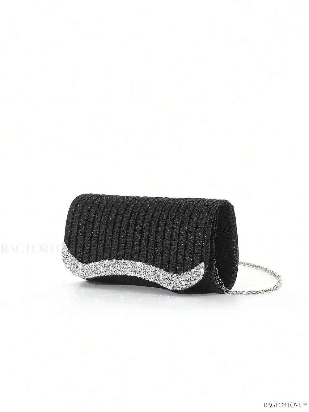 BagForLove - Tiny Sparkling Pleated Clutch Perfect for Weddings and Parties