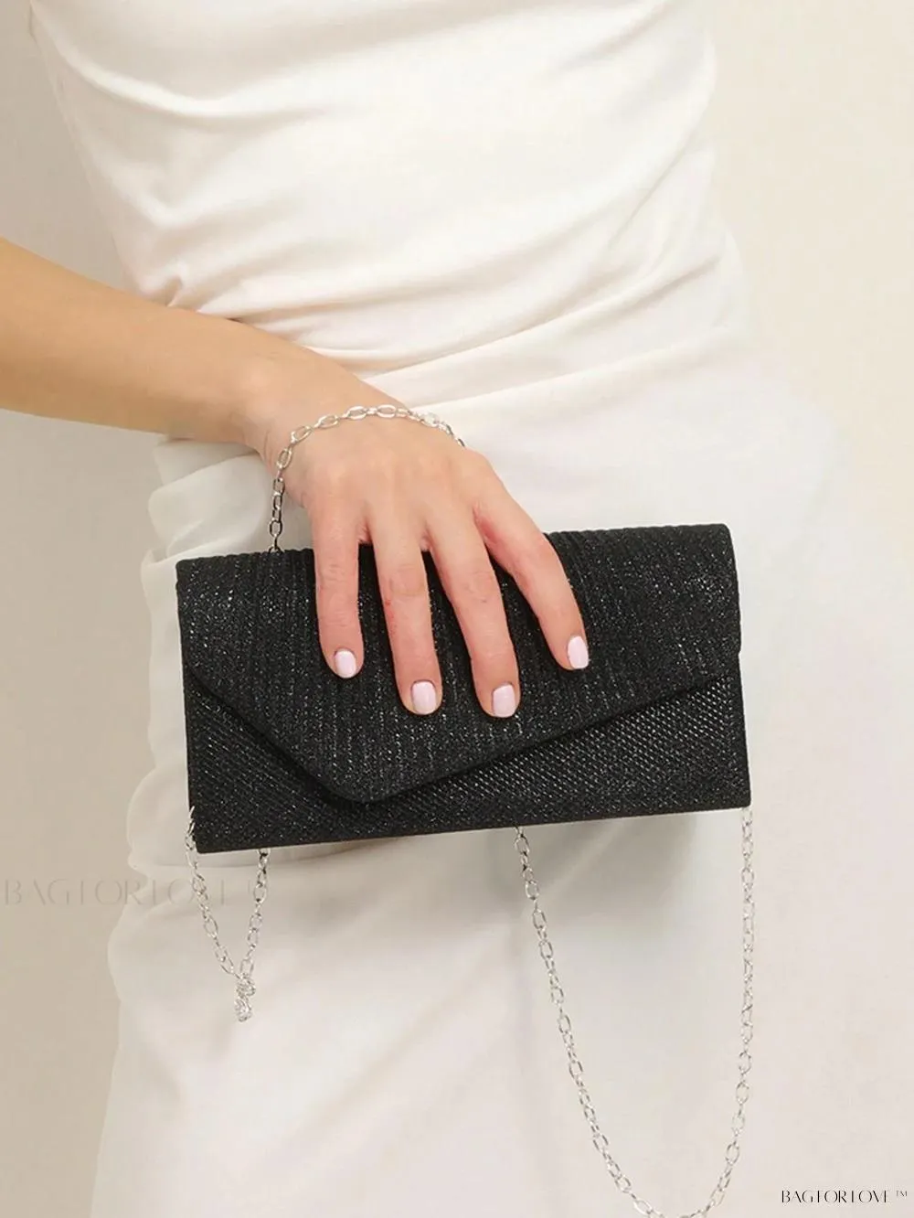 BagForLove - Tiny Sparkling Pleated Clutch Perfect for Weddings and Parties