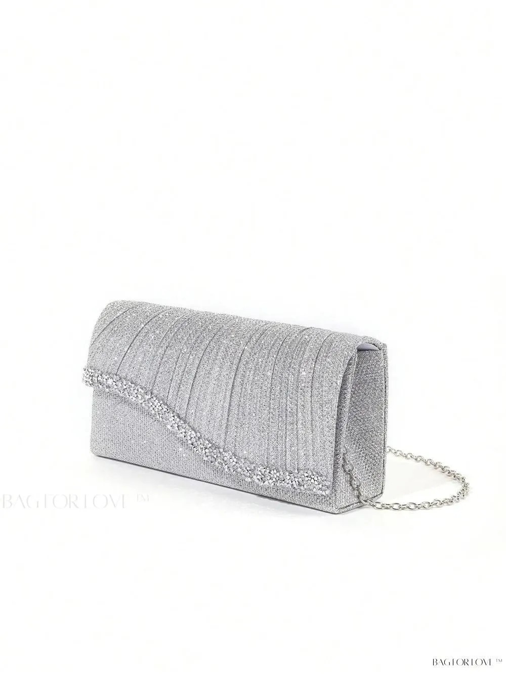 BagForLove - Tiny Sparkling Pleated Clutch Perfect for Weddings and Parties