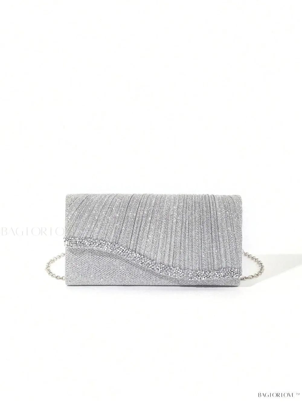 BagForLove - Tiny Sparkling Pleated Clutch Perfect for Weddings and Parties