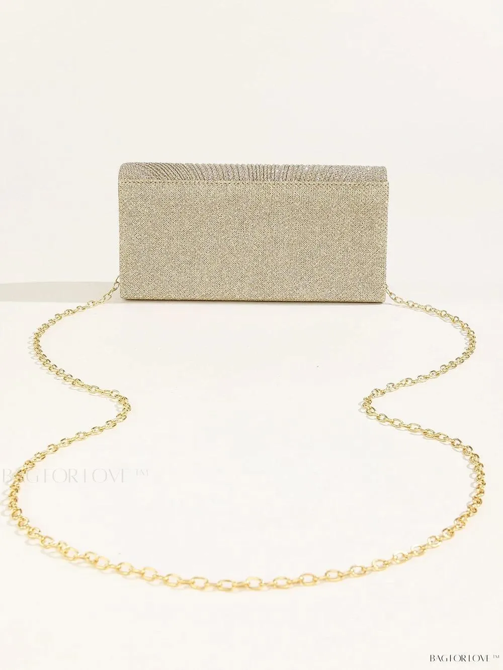 BagForLove - Tiny Sparkling Pleated Clutch Perfect for Weddings and Parties