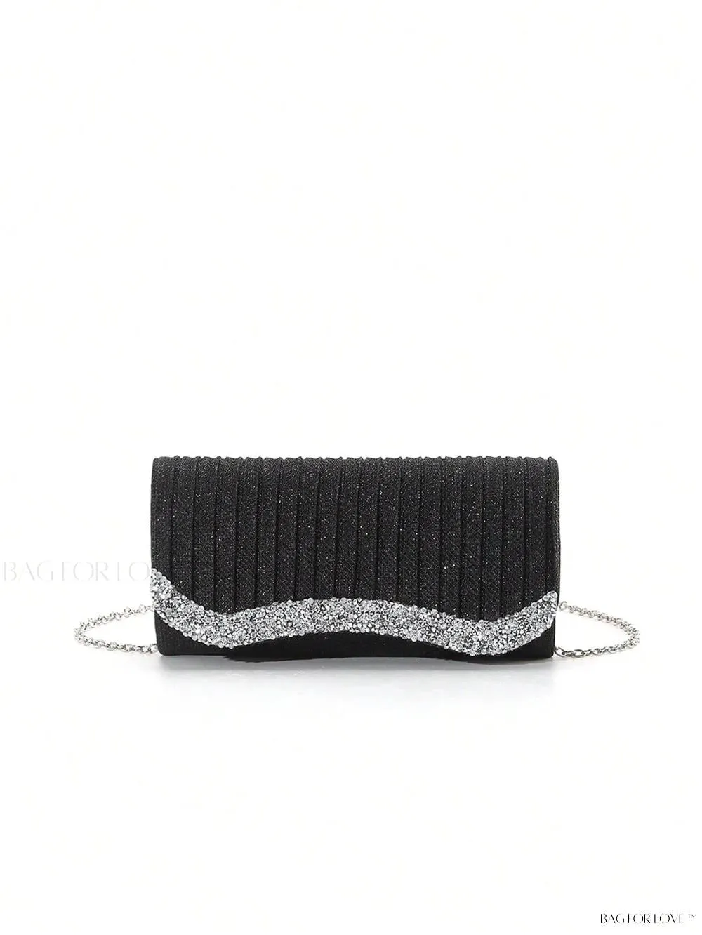 BagForLove - Tiny Sparkling Pleated Clutch Perfect for Weddings and Parties