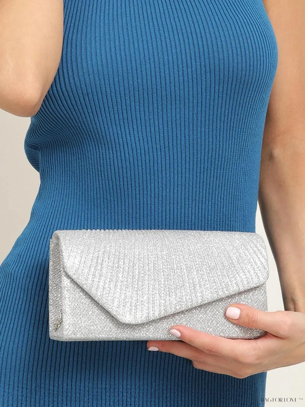 BagForLove - Tiny Sparkling Pleated Clutch Perfect for Weddings and Parties