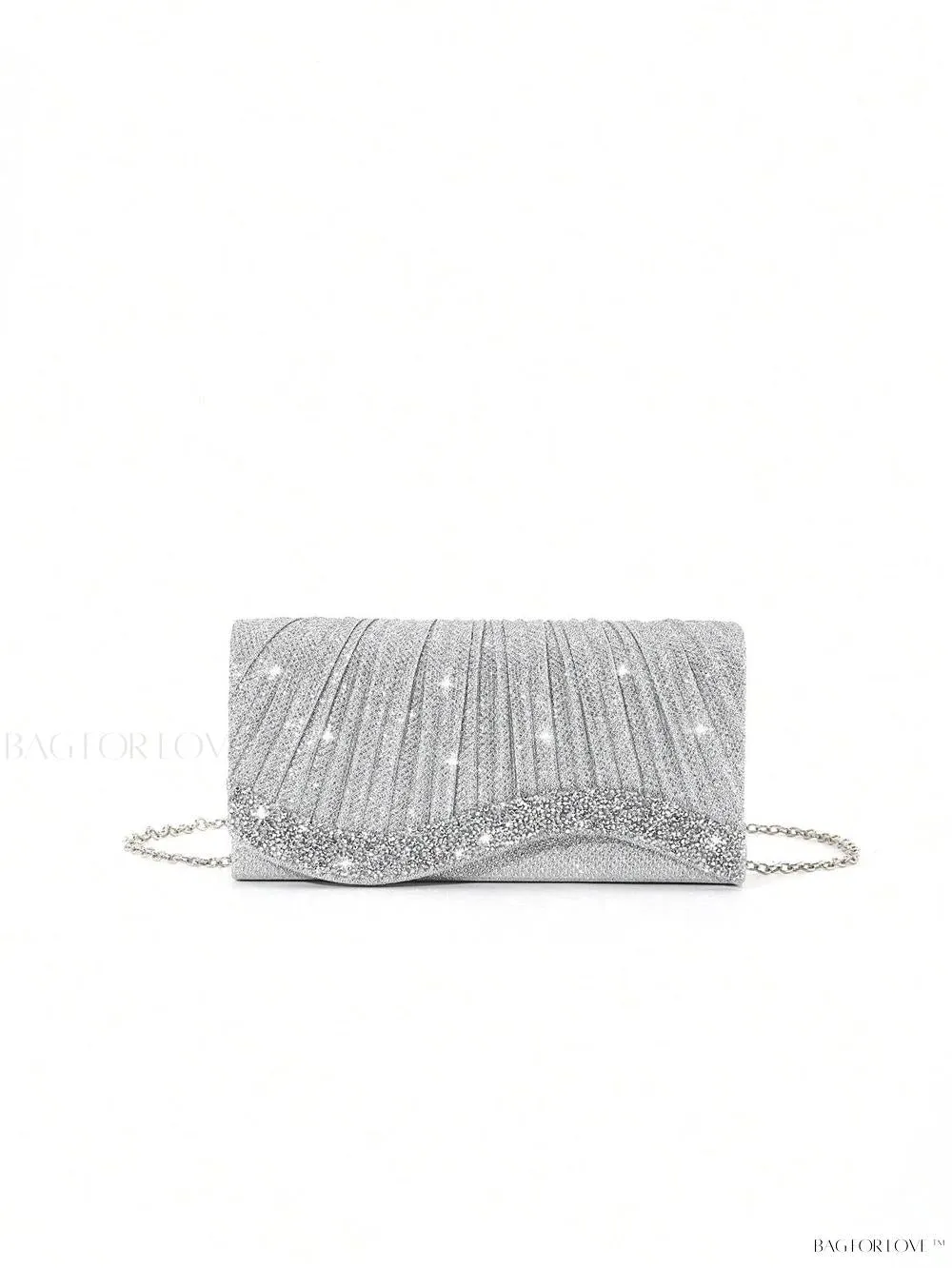 BagForLove - Tiny Sparkling Pleated Clutch Perfect for Weddings and Parties