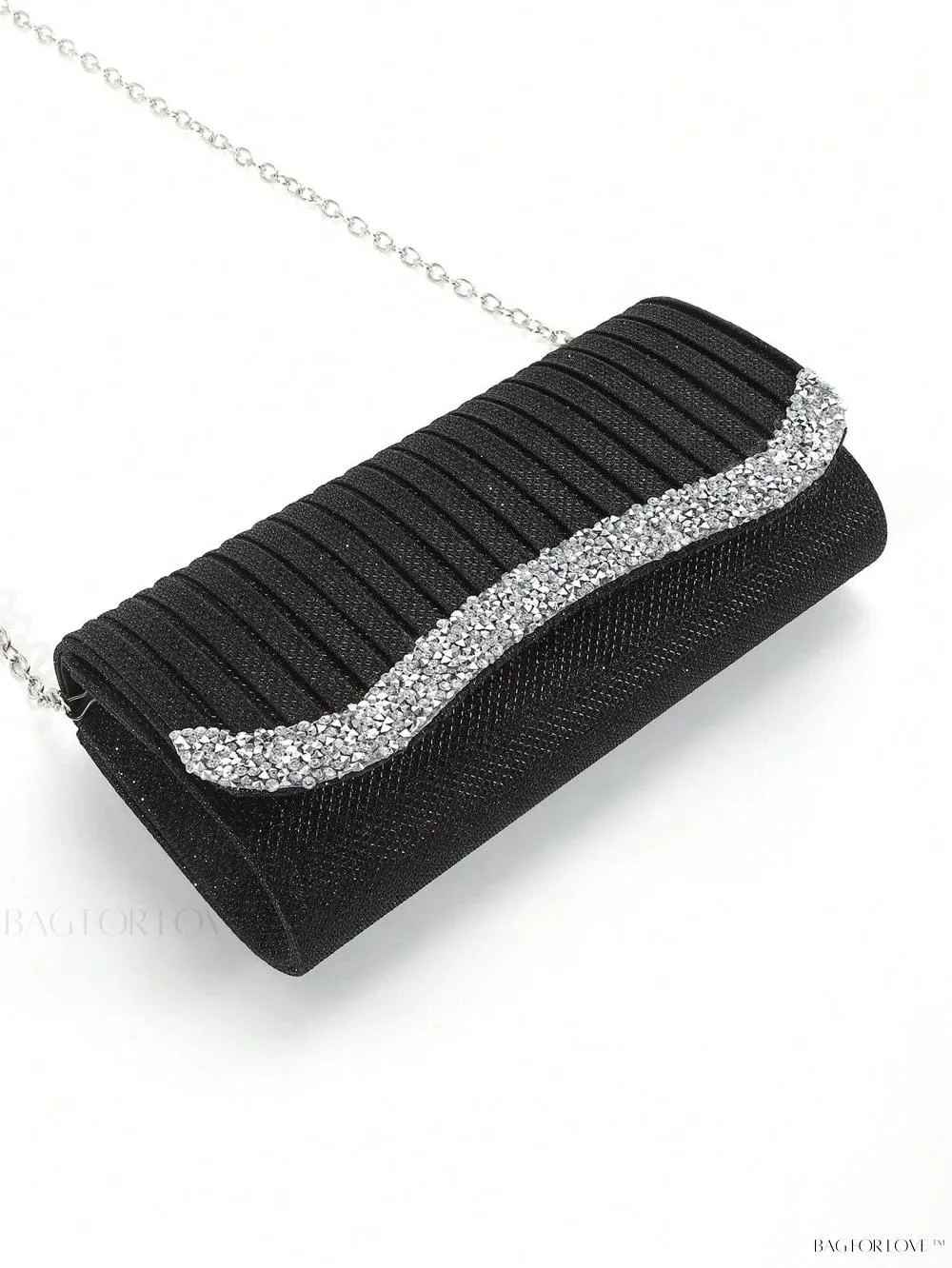 BagForLove - Tiny Sparkling Pleated Clutch Perfect for Weddings and Parties