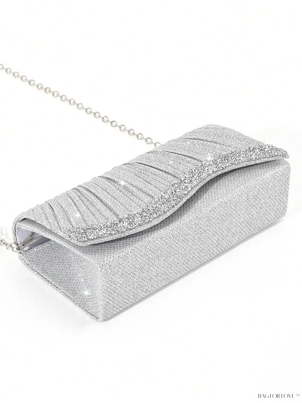 BagForLove - Tiny Sparkling Pleated Clutch Perfect for Weddings and Parties