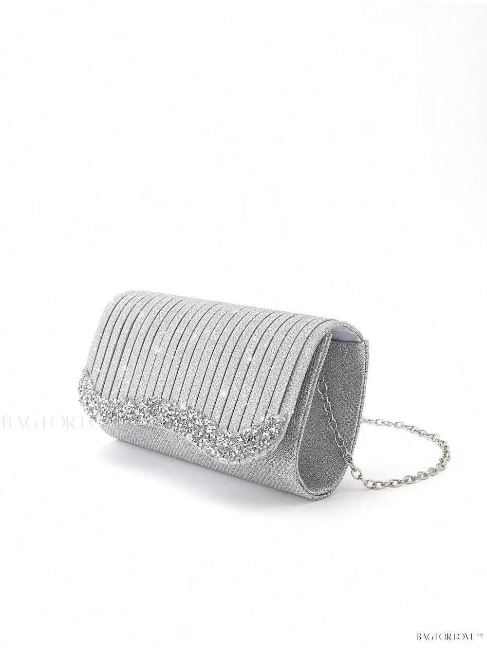 BagForLove - Tiny Sparkling Pleated Clutch Perfect for Weddings and Parties