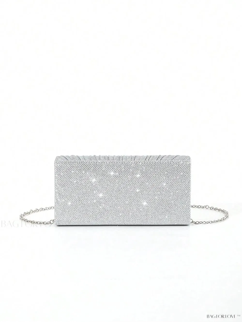 BagForLove - Tiny Sparkling Pleated Clutch Perfect for Weddings and Parties