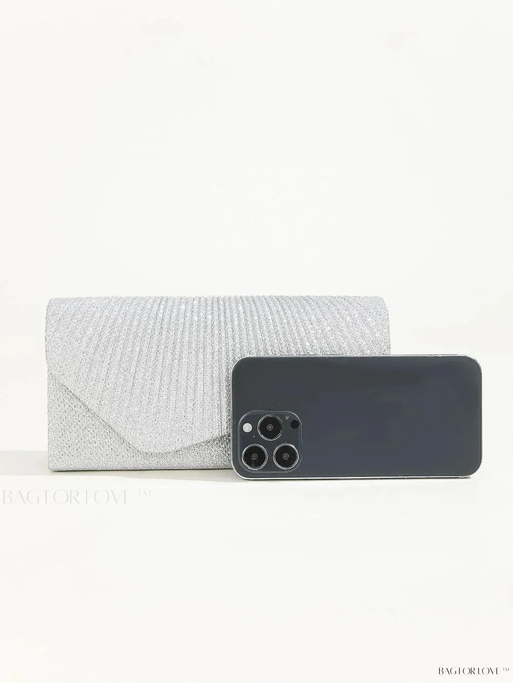 BagForLove - Tiny Sparkling Pleated Clutch Perfect for Weddings and Parties