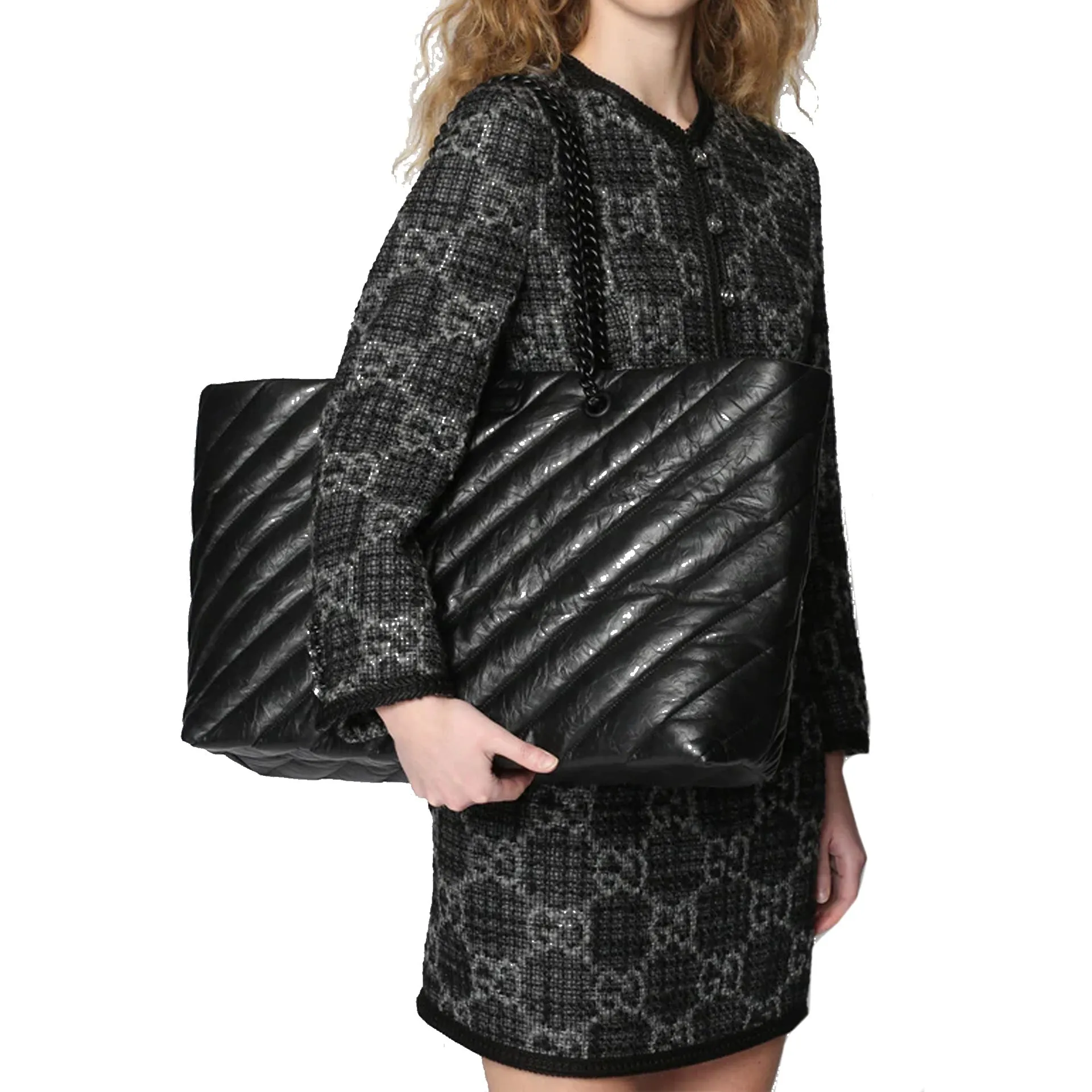 Balenciaga Carry All Crush Leather Tote Bag