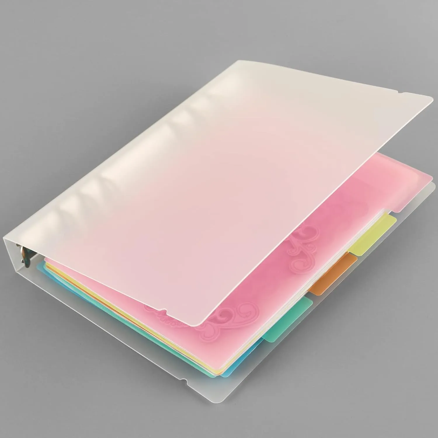 BAOFALI 15PCS Binder Loose Leaf Bags with 5 PCS Tab Binder Dividers and 1pcs 6 Ring Binder Cover for DIY 6 Hole Planner Pages Refill Insert Insert Scrapbooking Paper Card Craft Cutting Dies Storage