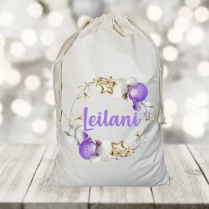 BAUBLE PURPLE SANTA SACK