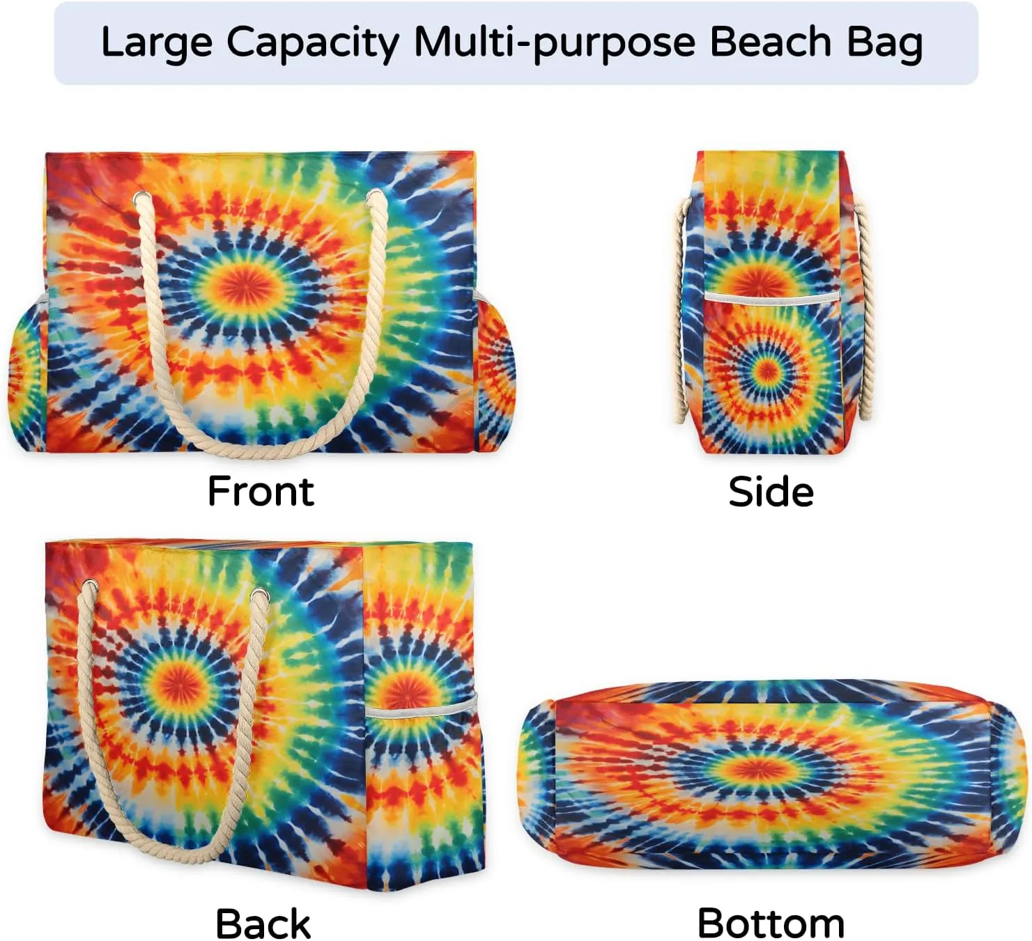 Beach Bags for Women Waterproof Sandproof Large Beach Tote Bag with Zipper Swim Pool Bag for Travel Outdoor