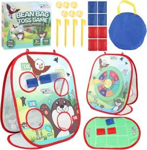 Bean Bag Toss Game, Sandbag Game Kids Throwing Game Kit Indoor Outdoor Party Games Toys Funny Kids Set for Boys Girls Activity