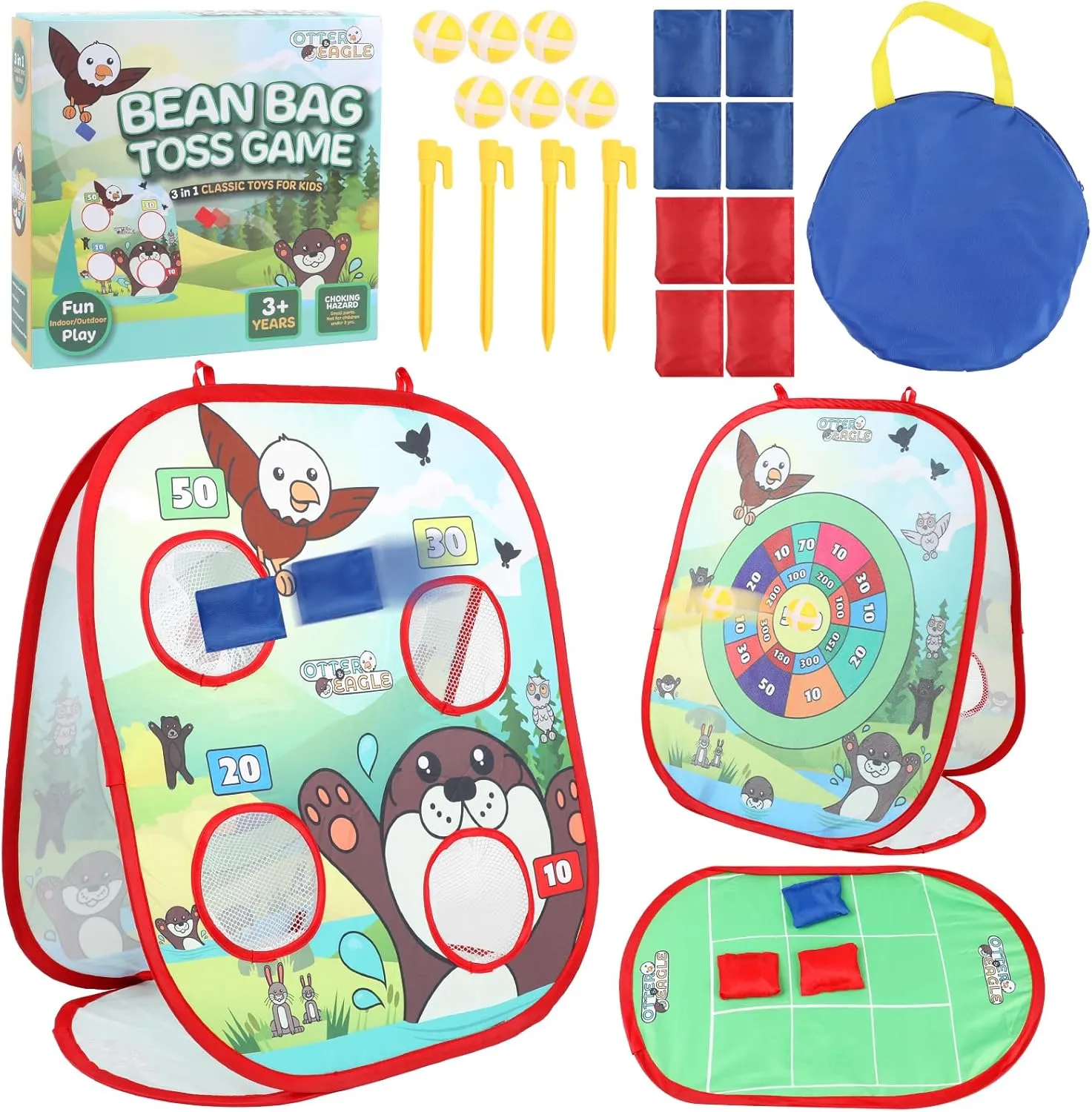 Bean Bag Toss Game, Sandbag Game Kids Throwing Game Kit Indoor Outdoor Party Games Toys Funny Kids Set for Boys Girls Activity