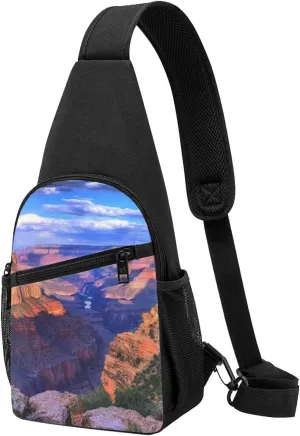 Beauty Grand Canyon Printed Chest Bag Chest Shoulder Crossbody Bag for Men Women Travel Chest Pack Hiking Shoulder Bags, Black, One Size, Hiking Backpack