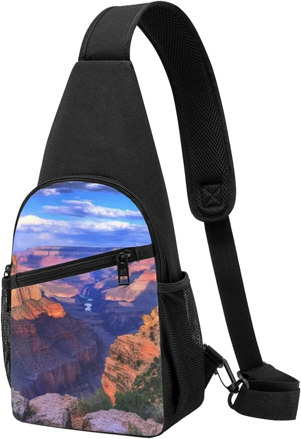 Beauty Grand Canyon Printed Chest Bag Chest Shoulder Crossbody Bag for Men Women Travel Chest Pack Hiking Shoulder Bags, Black, One Size, Hiking Backpack