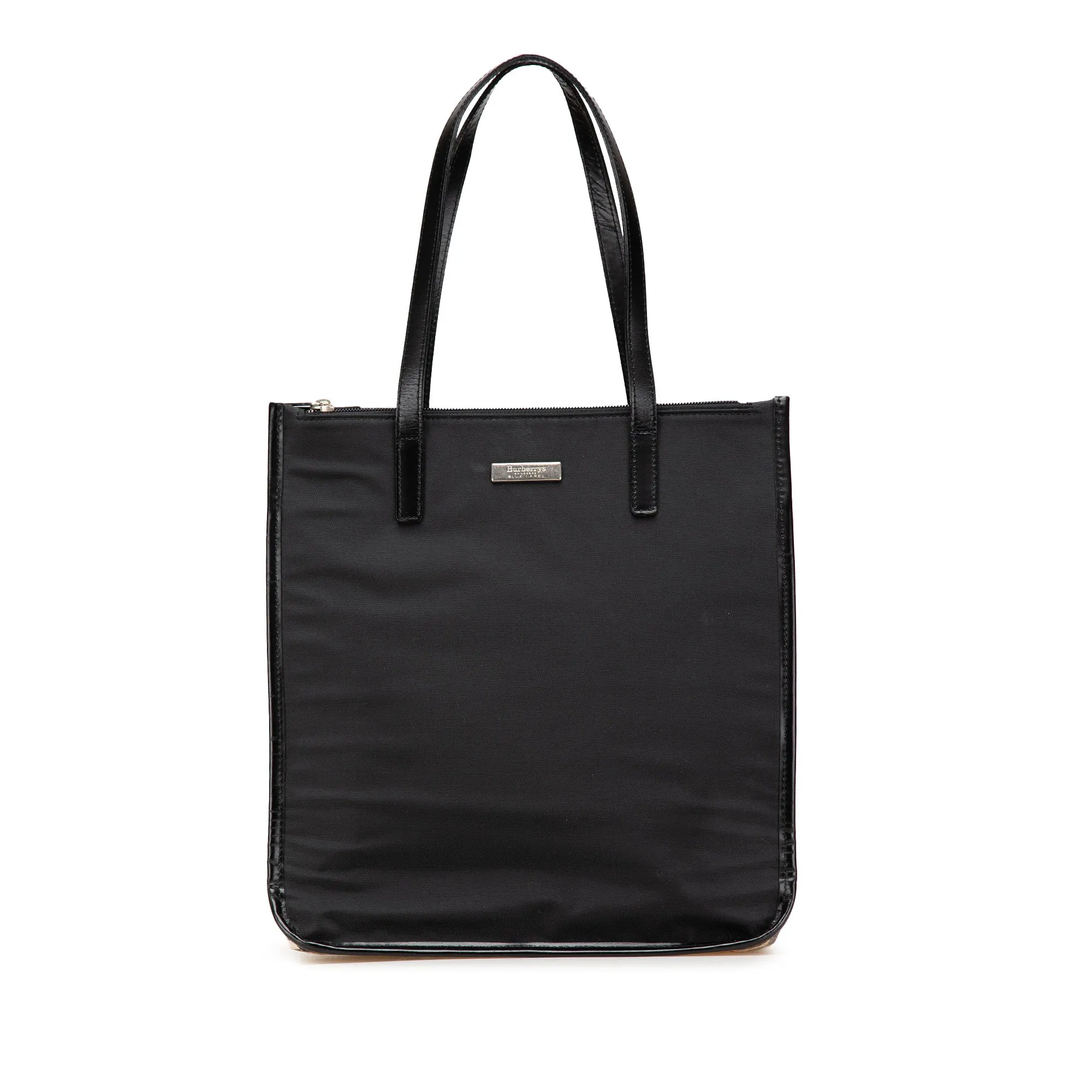 Black Burberry Nova Check Trimmed Nylon Tote