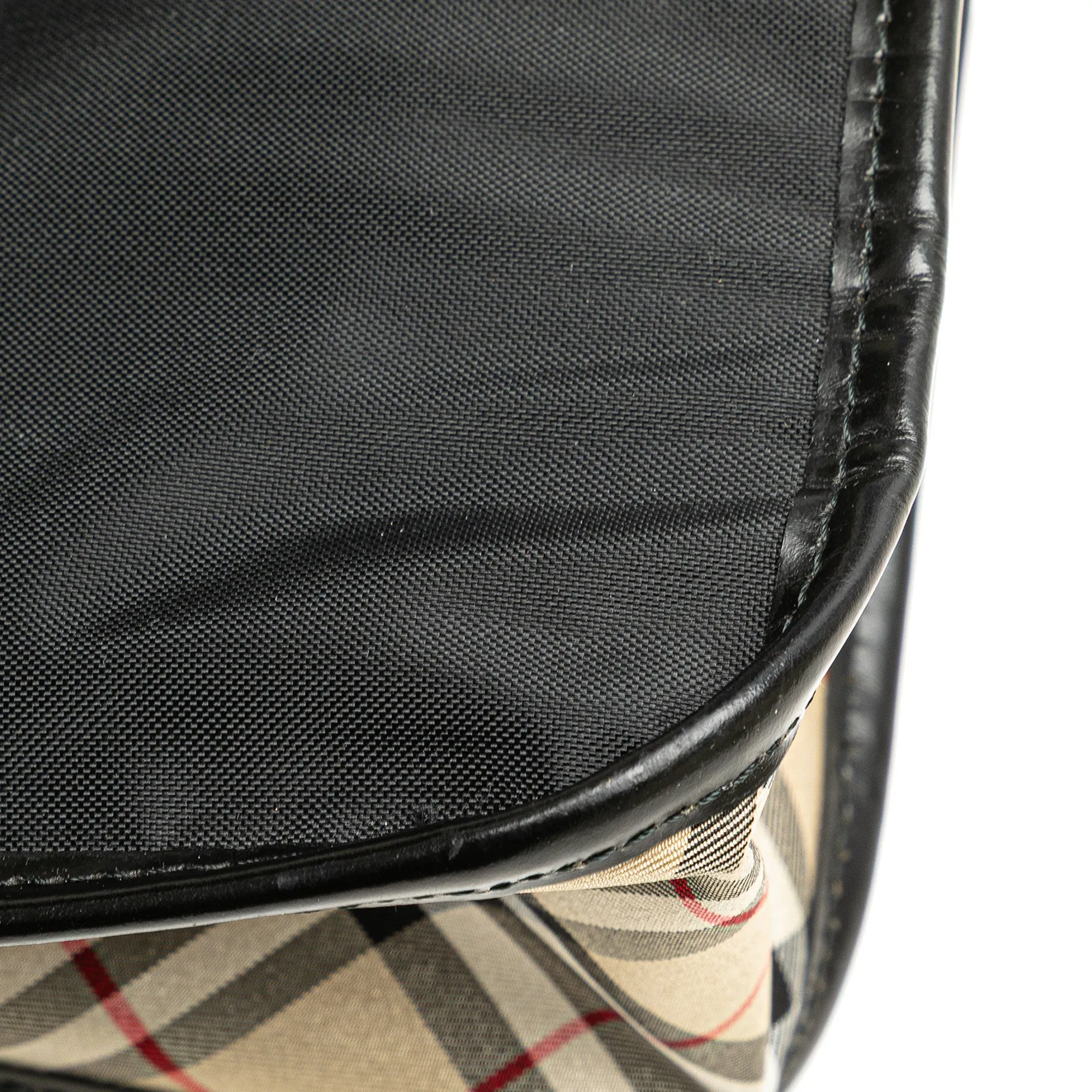 Black Burberry Nova Check Trimmed Nylon Tote