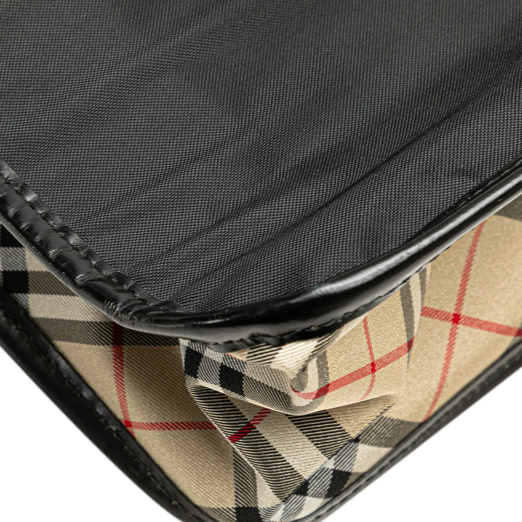 Black Burberry Nova Check Trimmed Nylon Tote