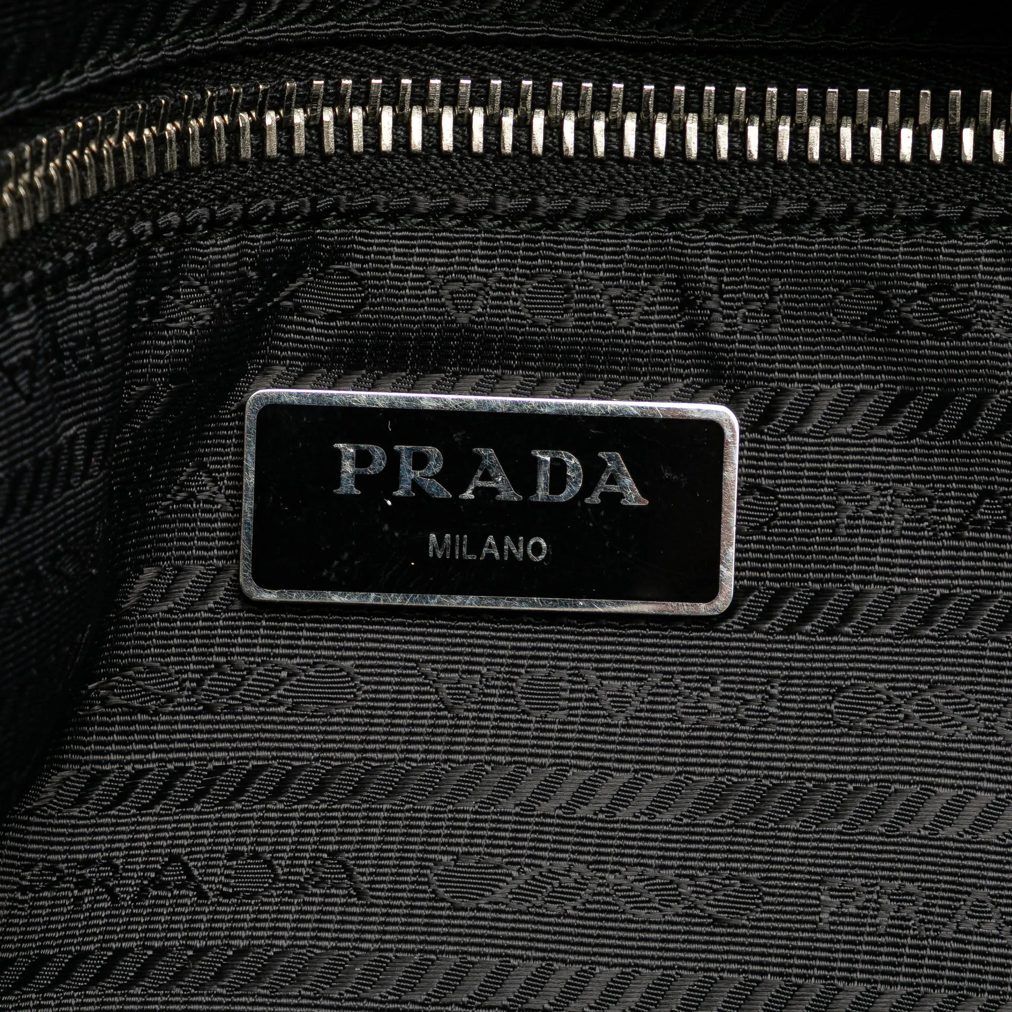 Black Prada Nappa Trimmed Tessuto Satchel