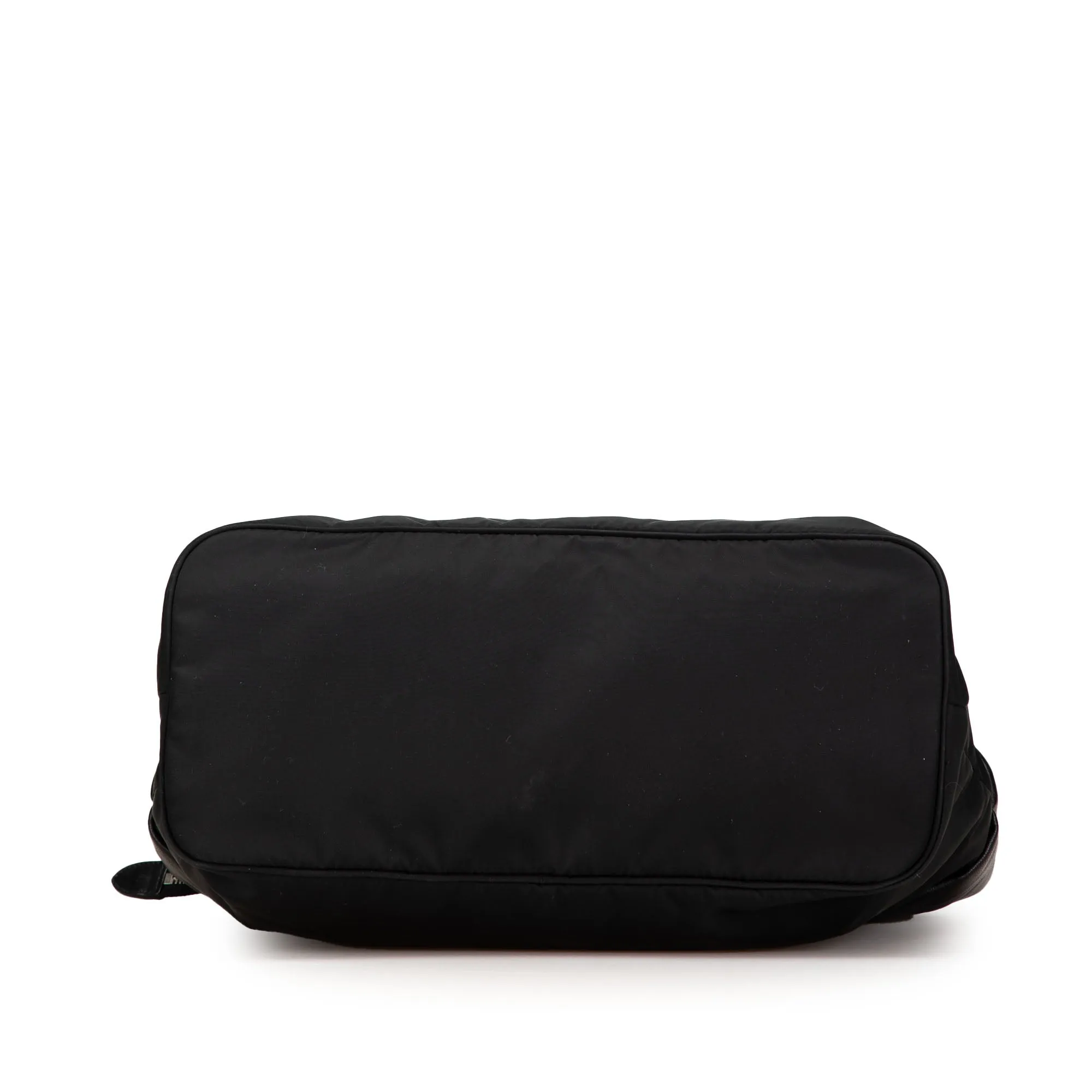 Black Prada Nappa Trimmed Tessuto Satchel