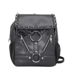Black Red Gothic Rivet Backpack