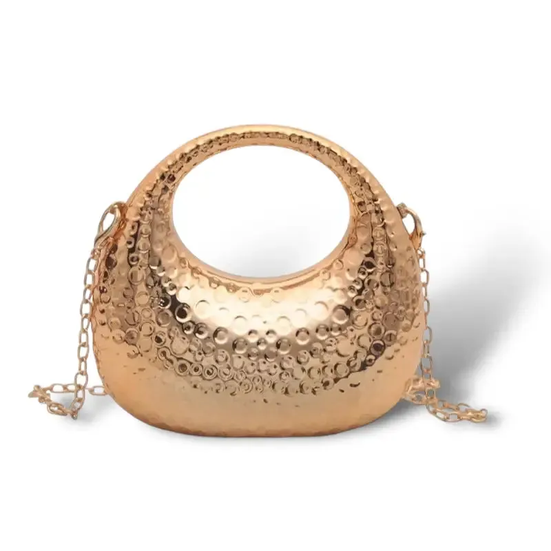 Bling Haven's Luxury Hammered Chrome Clutch Purse