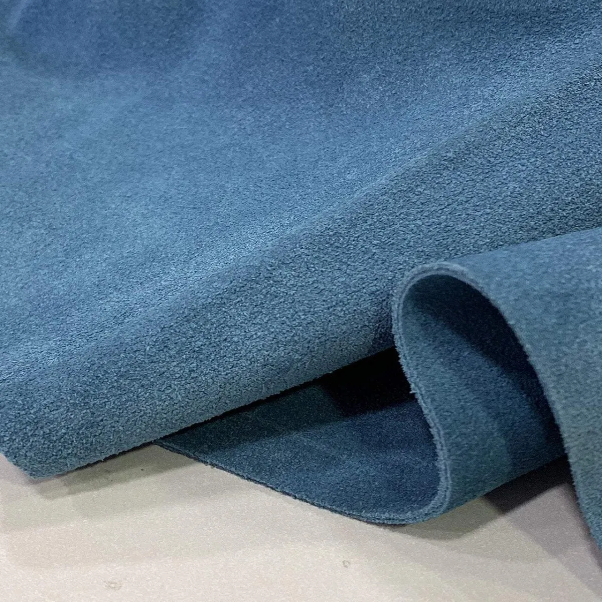 Blue Denim Split Suede Leather