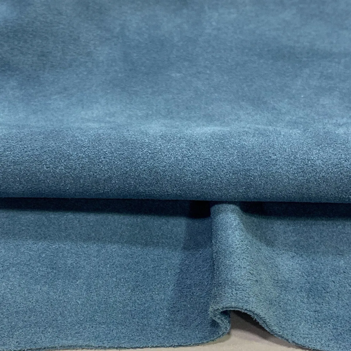 Blue Denim Split Suede Leather