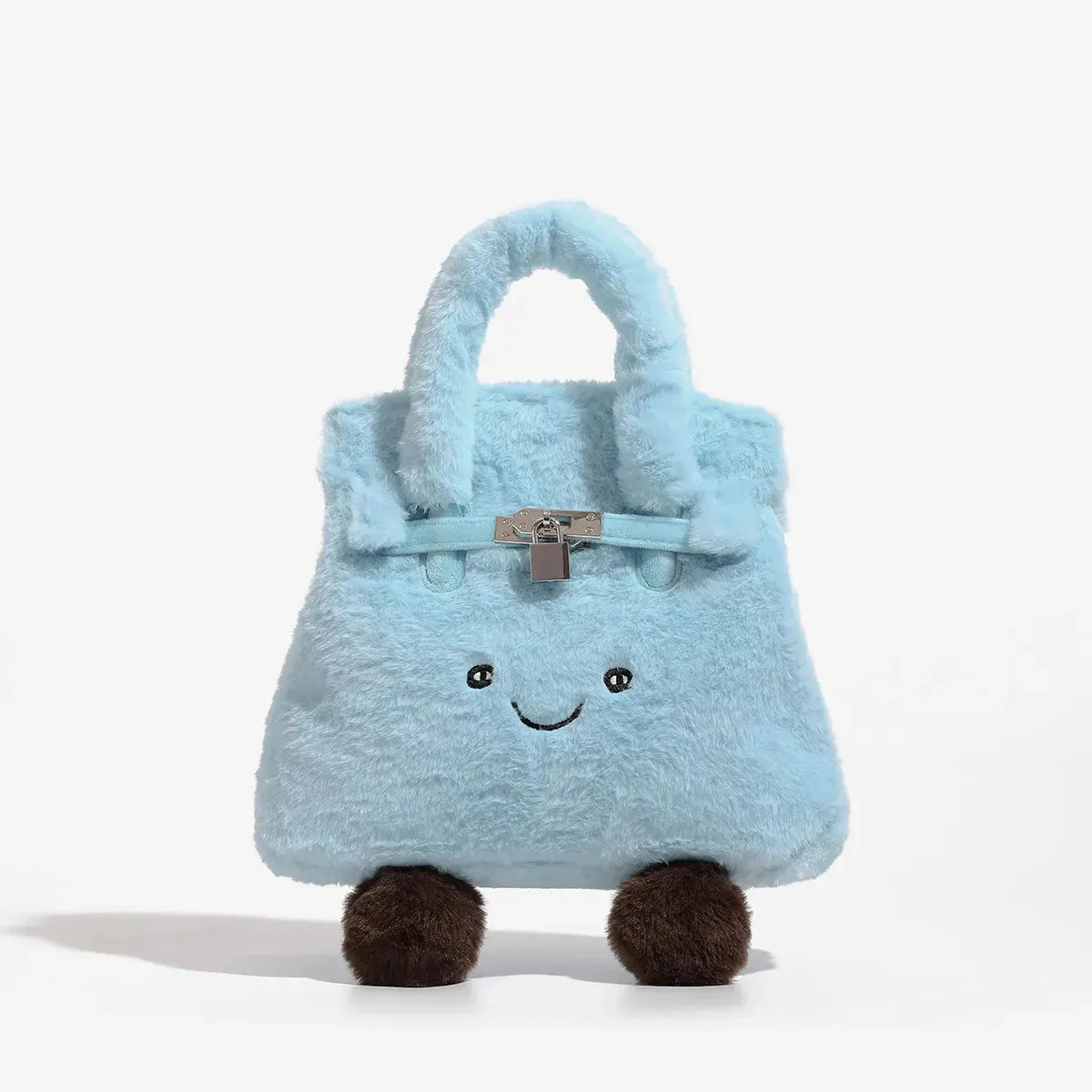 Blue Fuzzy Feels Kawaii Plush Bags