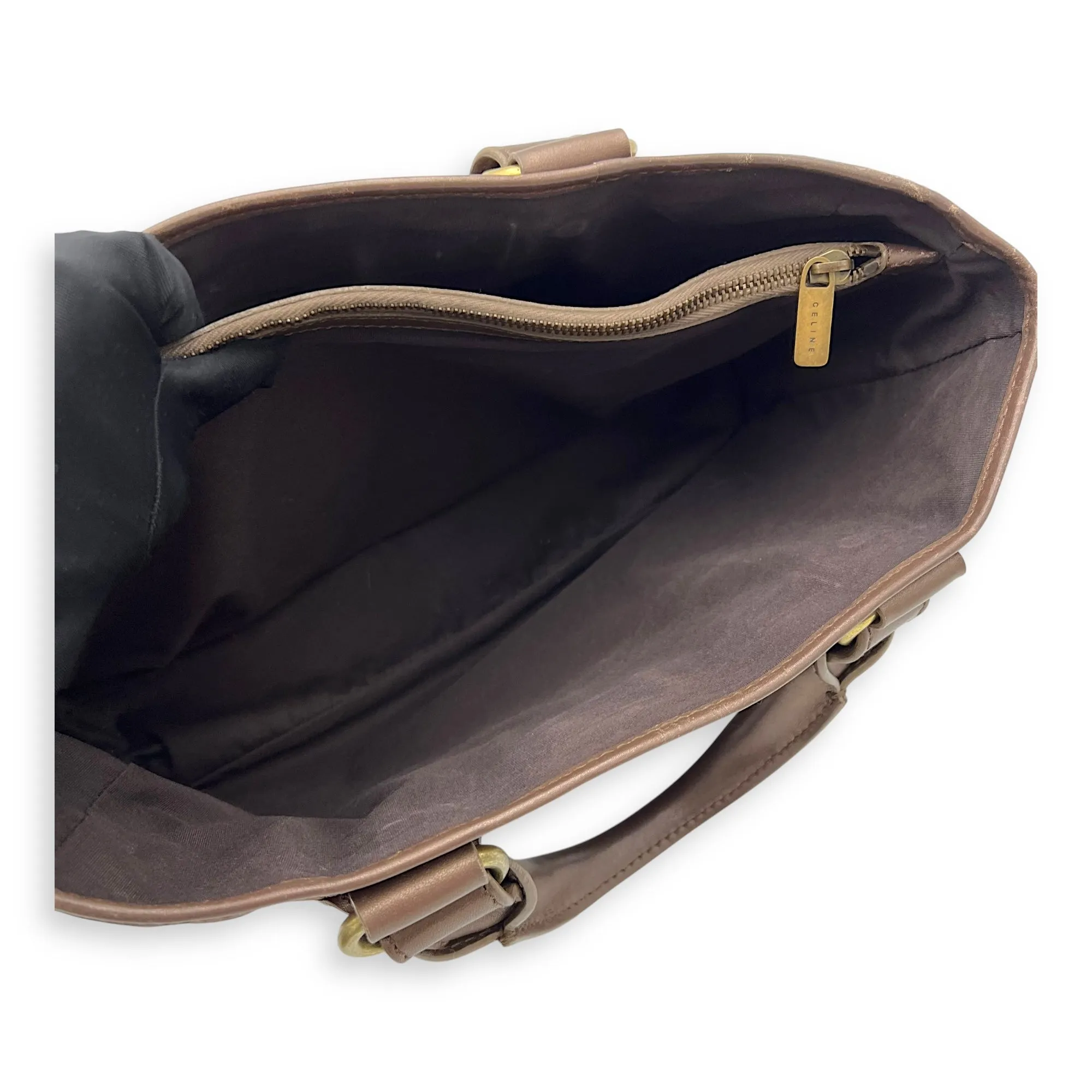 Boogie Top Handle Bag Brown in Suede Leather, Gold hardware