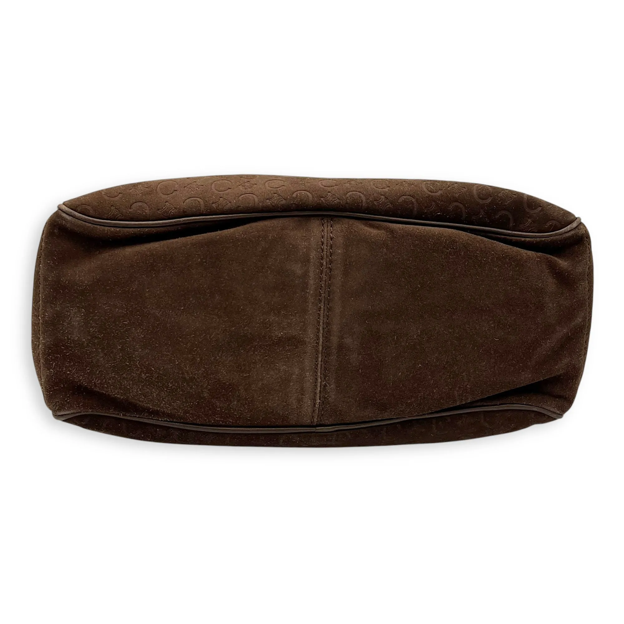 Boogie Top Handle Bag Brown in Suede Leather, Gold hardware