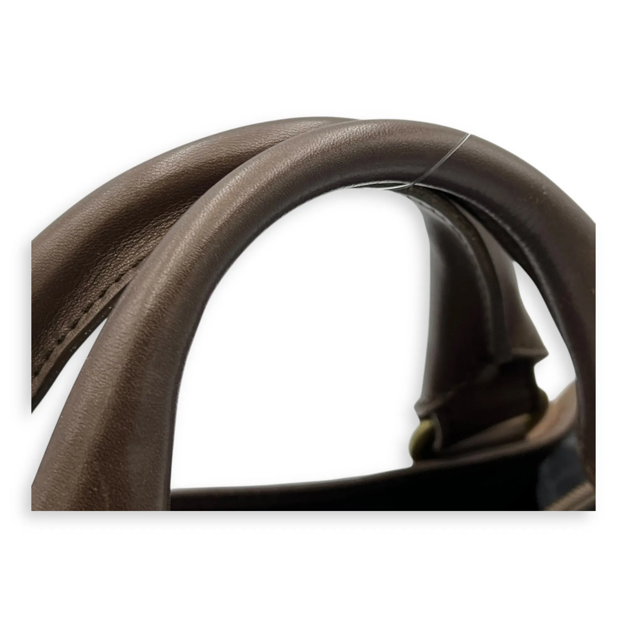 Boogie Top Handle Bag Brown in Suede Leather, Gold hardware