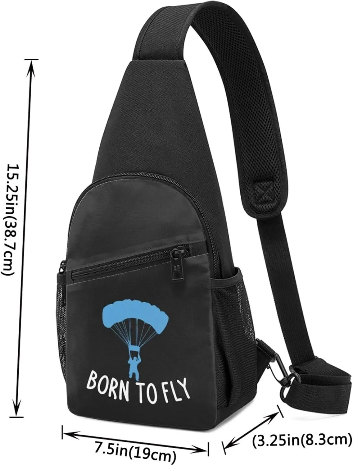 Born to Fly Paragliding Chest Pack Leisure Shoulder Crossbody Chest Bag