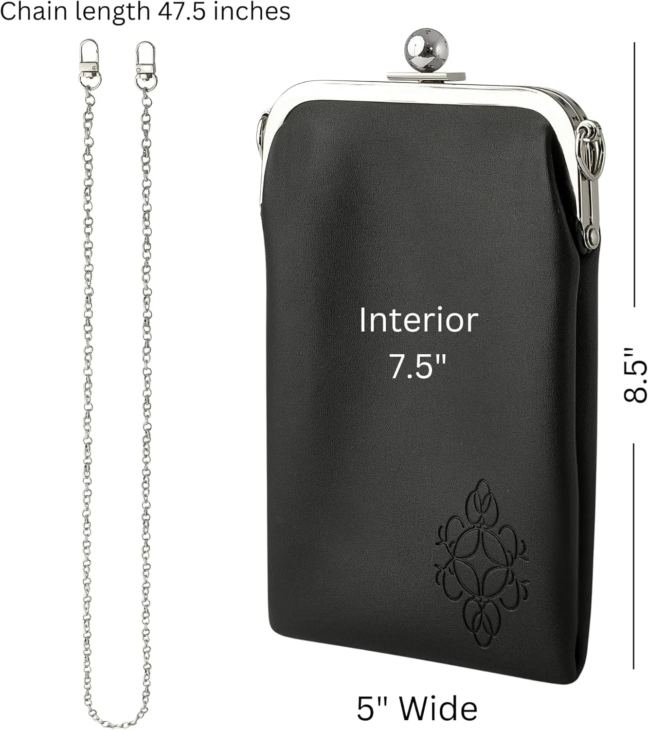 BORSALI Sunglass Case - Soft Double eyeglass & phone purse for women with crossbody chain