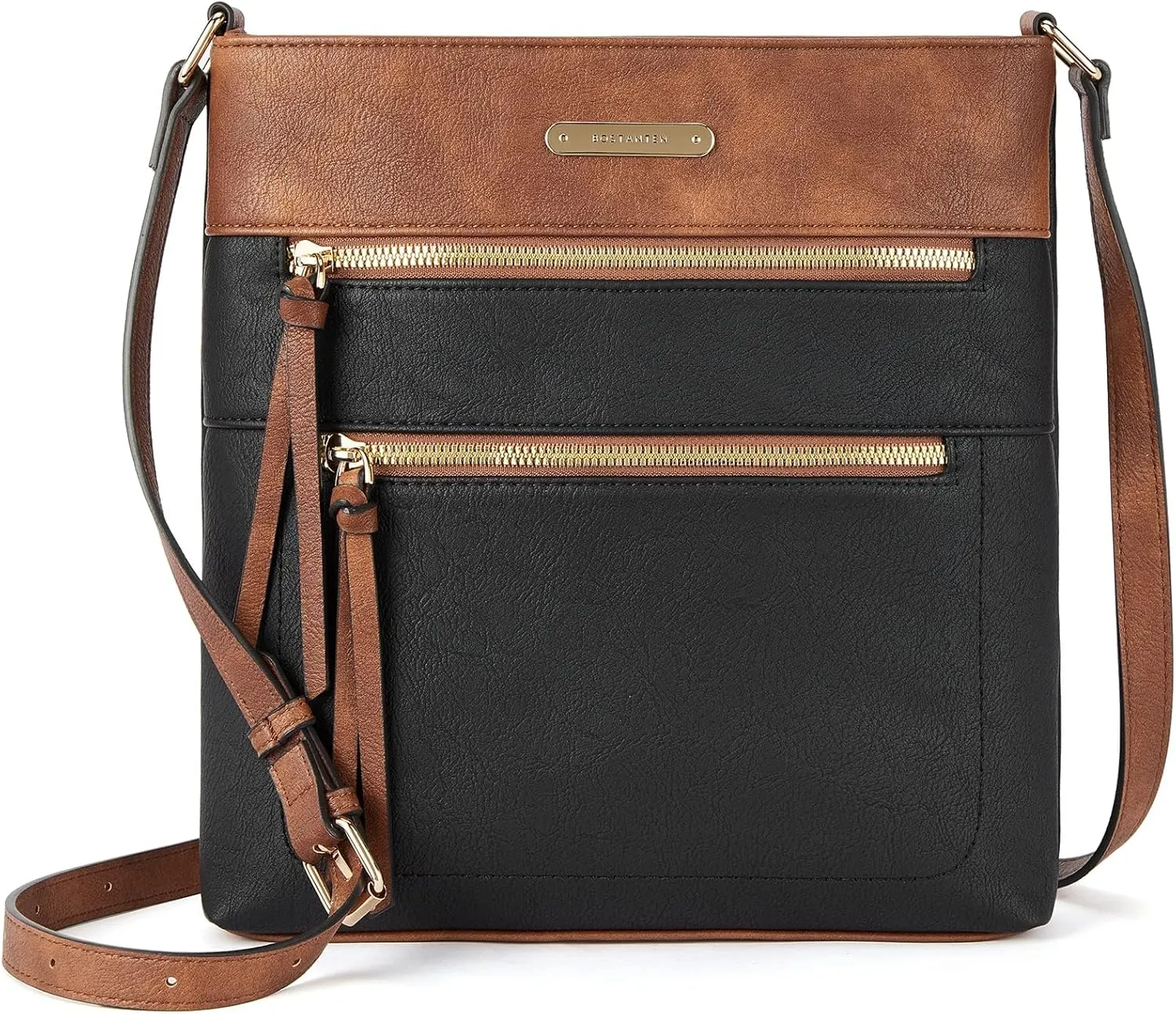 BOSTANTEN Crossbody Bags Purses for Women Trendy Soft Vegan Leather Shoulder Handbags with Adjustable Strap Zipper Pocket