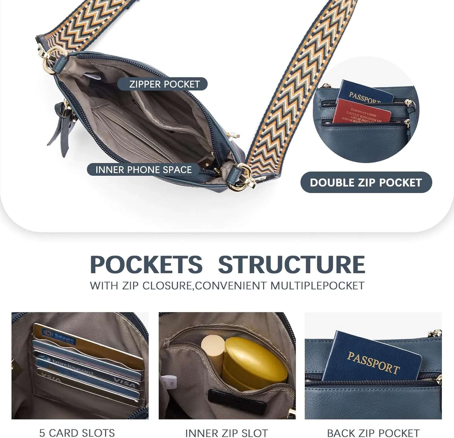 BOSTANTEN Crossbody Bags Purses for Women Trendy Soft Vegan Leather Shoulder Handbags with Adjustable Strap Zipper Pocket