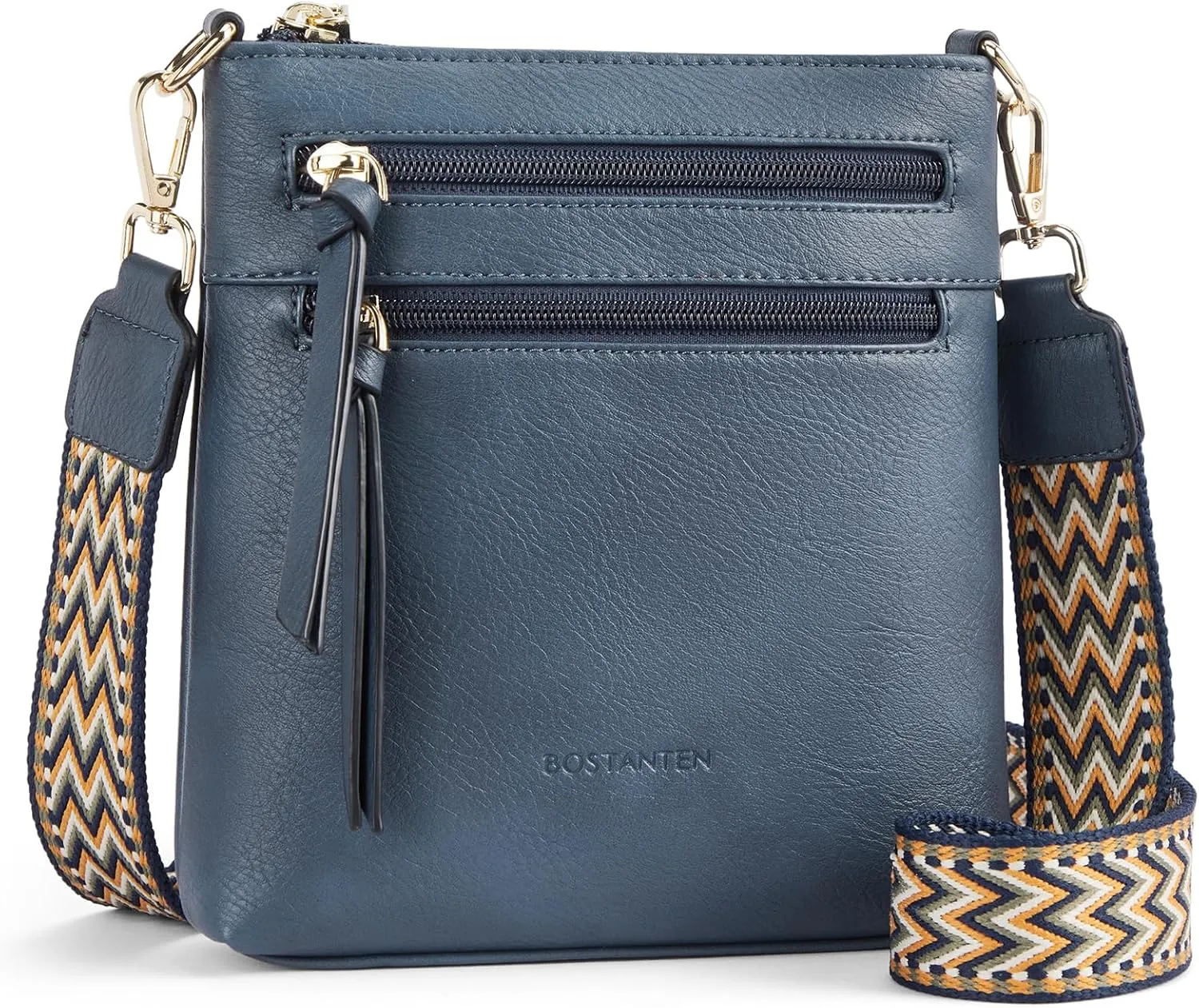 BOSTANTEN Crossbody Bags Purses for Women Trendy Soft Vegan Leather Shoulder Handbags with Adjustable Strap Zipper Pocket